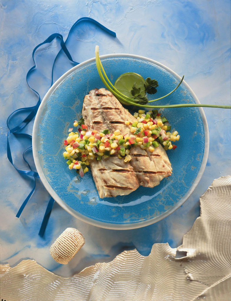 Grilled Taylor Blues With Fresh Corn Salsa